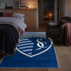mls sporting kansas city area rug non slip soccer carpet home decor gift idea for fans bedroom skc46