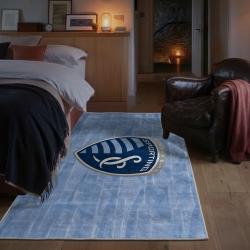 mls sporting kansas city area rug non slip soccer carpet home decor gift idea for fans bedroom skc52
