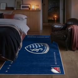 mls sporting kansas city area rug non slip soccer carpet home decor gift idea for fans bedroom skc66