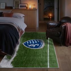 mls sporting kansas city area rug non slip soccer carpet home decor gift idea for fans bedroom skc67