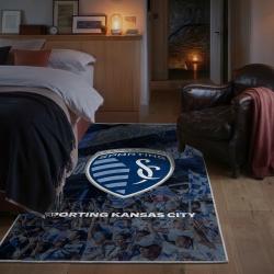 mls sporting kansas city area rug non slip soccer carpet home decor gift idea for fans bedroom skc72