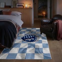 mls sporting kansas city area rug non slip soccer carpet home decor gift idea for fans bedroom skc73