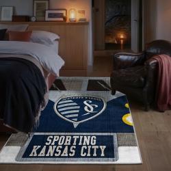mls sporting kansas city area rug non slip soccer carpet home decor gift idea for fans bedroom skc74