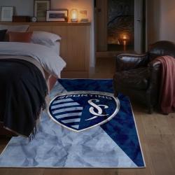 mls sporting kansas city area rug non slip soccer carpet home decor gift idea for fans bedroom skc84