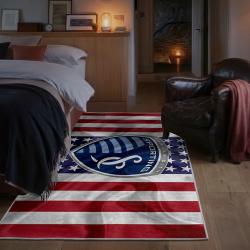 mls sporting kansas city area rug non slip soccer carpet home decor gift idea for fans bedroom skc85