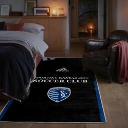 mls sporting kansas city area rug non slip soccer carpet home decor gift idea for fans bedroom skc88