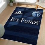 mls sporting kansas city area rug non slip soccer carpet home decor gift idea for fans living room skc41