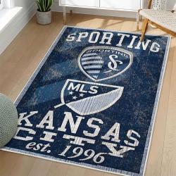 MLS Sporting Kansas City Area Rug Non-Slip Soccer Carpet Home Decor Gift Idea For Fans SKC47