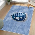 mls sporting kansas city area rug non slip soccer carpet home decor gift idea for fans living room skc52