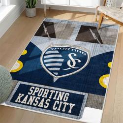 MLS Sporting Kansas City Area Rug Non-Slip Soccer Carpet Home Decor Gift Idea For Fans SKC74