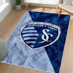 mls sporting kansas city area rug non slip soccer carpet home decor gift idea for fans living room skc84