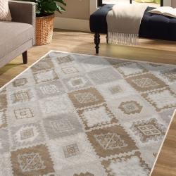 modern neutral diamond rug geometric earth tone mosaic contemporary area rug for dining room living room
