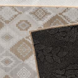 modern neutral diamond rug geometric earth tone mosaic contemporary area rug for dining room zoom