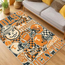 ncaa tennessee volunteers college basketball and football team logo sport carpet living room tv158