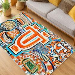 ncaa tennessee volunteers college basketball and football team logo sport carpet living room tv175