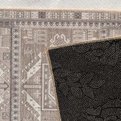neutral textured block rug contemporary grid pattern minimalist earth tone rug for home office zoom