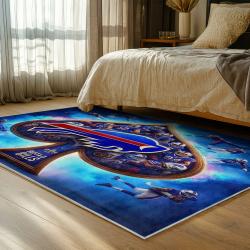 nfl buffalo bills area rug non slip football carpet home decor gift idea for fans bedroom bb61