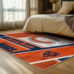 nfl chicago bears football team logo sport carpet area rug home decor bedroom cbw105