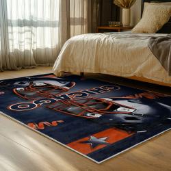 nfl chicago bears football team logo sport carpet area rug home decor bedroom cbw111