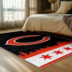 nfl chicago bears football team logo sport carpet area rug home decor bedroom cbw126