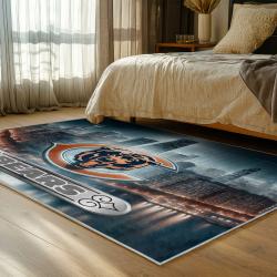 nfl chicago bears football team logo sport carpet area rug home decor bedroom cbw135