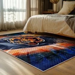nfl chicago bears football team logo sport carpet area rug home decor bedroom cbw142