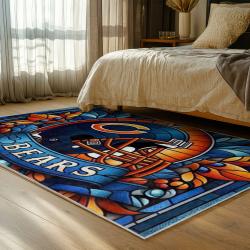 nfl chicago bears football team logo sport carpet area rug home decor bedroom cbw146