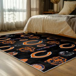 nfl chicago bears football team logo sport carpet area rug home decor bedroom cbw153