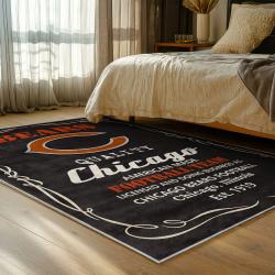 nfl chicago bears football team logo sport carpet area rug home decor bedroom cbw161