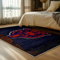 nfl chicago bears football team logo sport carpet area rug home decor bedroom cbw174