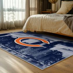 nfl chicago bears football team logo sport carpet area rug home decor bedroom cbw175