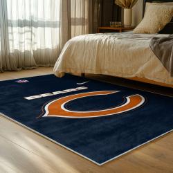 nfl chicago bears football team logo sport carpet area rug home decor bedroom cbw180