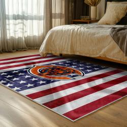 nfl chicago bears football team logo sport carpet area rug home decor bedroom cbw193