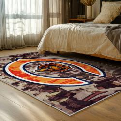 nfl chicago bears football team logo sport carpet area rug home decor bedroom cbw196