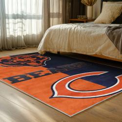 nfl chicago bears football team logo sport carpet area rug home decor bedroom cbw201