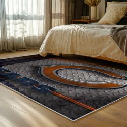 nfl chicago bears football team logo sport carpet area rug home decor bedroom cbw204