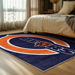 nfl chicago bears football team logo sport carpet area rug home decor bedroom cbw205