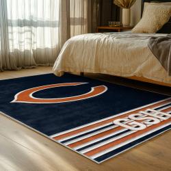 nfl chicago bears football team logo sport carpet area rug home decor bedroom cbw50