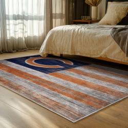 nfl chicago bears football team logo sport carpet area rug home decor bedroom cbw59