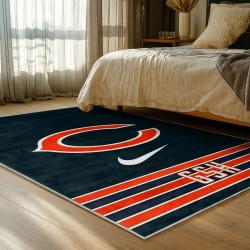 nfl chicago bears football team logo sport carpet area rug home decor bedroom cbw75