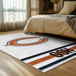 nfl chicago bears football team logo sport carpet area rug home decor bedroom cbw76