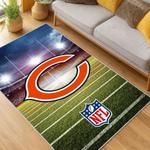 nfl chicago bears football team logo sport carpet area rug home decor living room cbw108