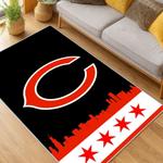 nfl chicago bears football team logo sport carpet area rug home decor living room cbw126