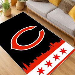 NFL Chicago Bears football Team Logo Sport Carpet Area Rug Home Decor Gift CBW126