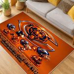 nfl chicago bears football team logo sport carpet area rug home decor living room cbw128