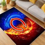 nfl chicago bears football team logo sport carpet area rug home decor living room cbw129