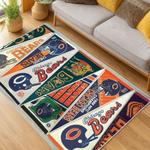 nfl chicago bears football team logo sport carpet area rug home decor living room cbw136