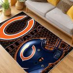 nfl chicago bears football team logo sport carpet area rug home decor living room cbw154