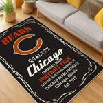 nfl chicago bears football team logo sport carpet area rug home decor living room cbw161