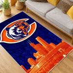nfl chicago bears football team logo sport carpet area rug home decor living room cbw162
